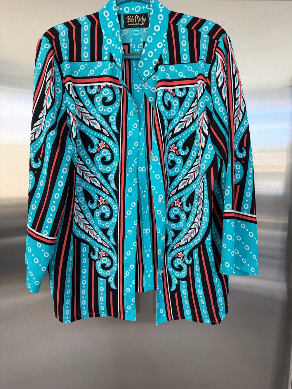Bob Mackie Wearable Art Button-Down Shirt